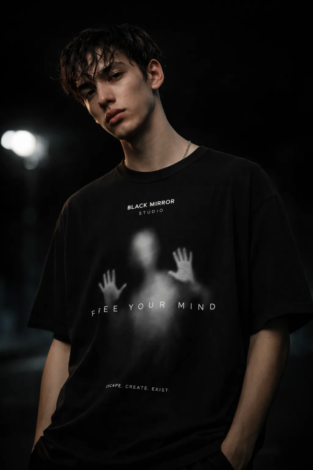 Free Your Mind Tee model front view